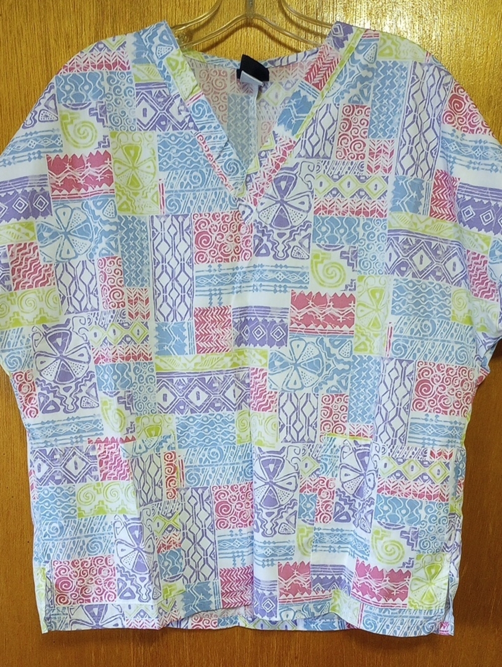 Barco Uniforms Colorful Cotton & Polyester Scrub Top. Blue Pink Green Purple